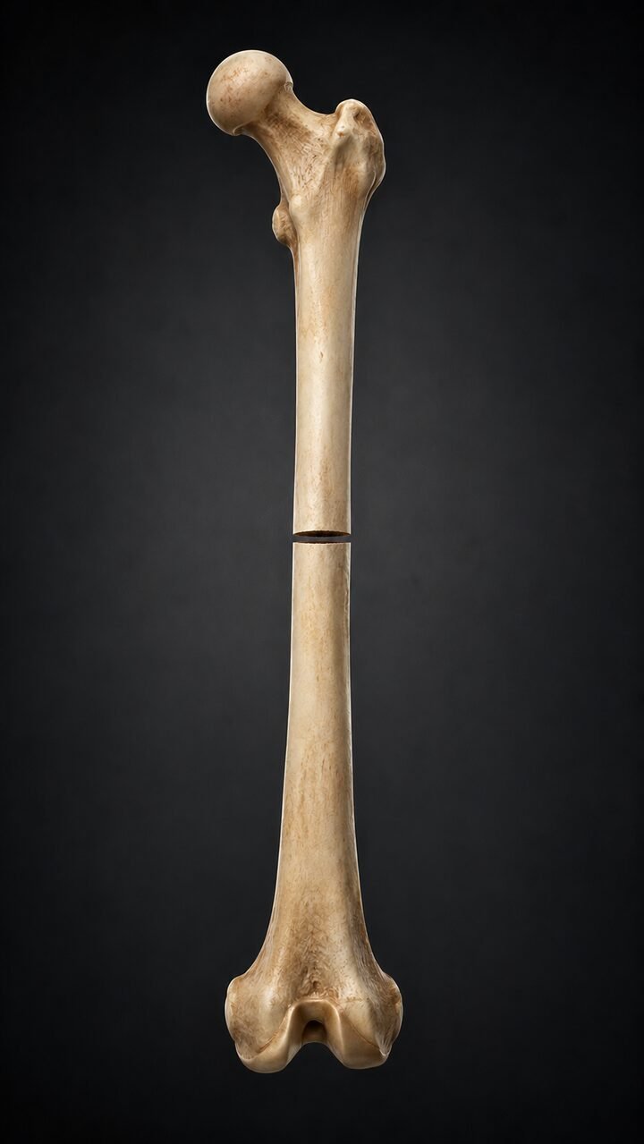 Illustration of a femur after the osteotomy cut